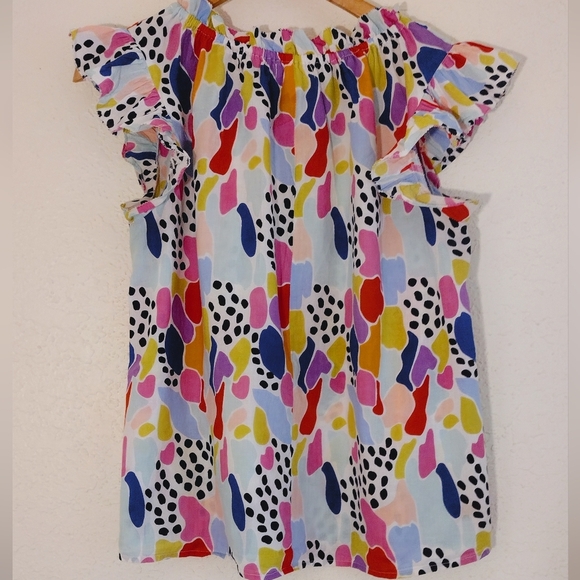 THML Multicolor Ruffle Sleeve Blouse - Picture 7 of 7